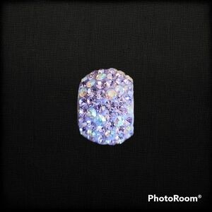 Jcm Stainless Steel Pink Paved Rhinestone Bead Slider Charm